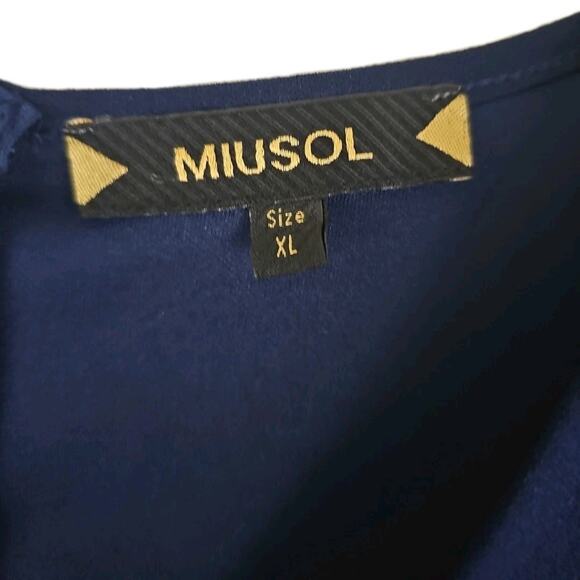 MIUSOL ~Woman Size XL~ Navy Blue Formal Evening Party Maxi Unlined Dress Ruffle. - Picture 2 of 16